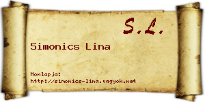 Simonics Lina névjegykártya